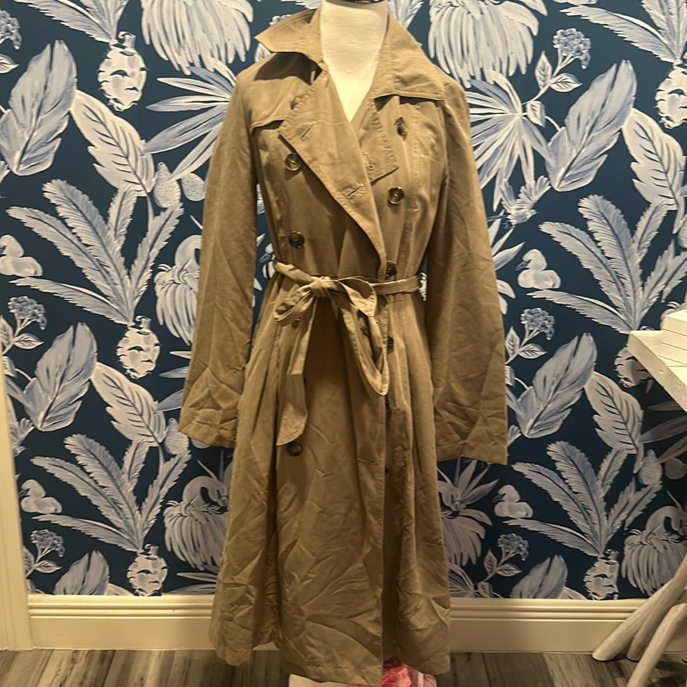 Jack by BB Dakota Green Trench Coat with Belted Waist